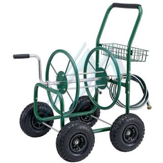 Wheelbarrow metal with winder for hose 80 m
