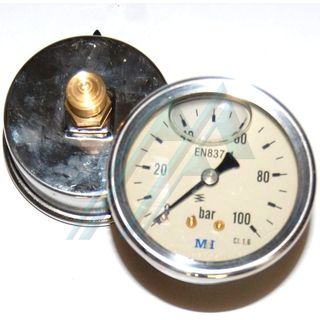 Pressure gauge ø 63 with glycerin 0-100 kg rear exit