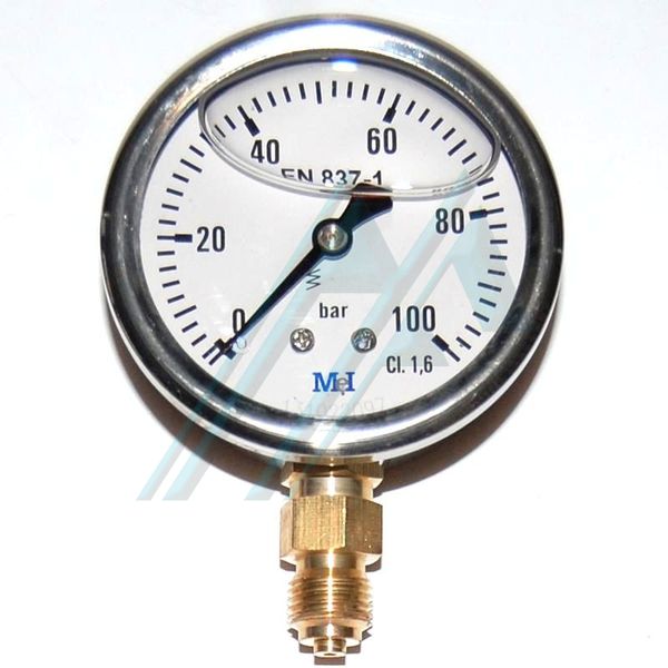 Manometer ø 63, mit glycerin 0100 kg abgang vertikal