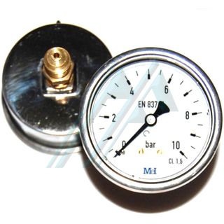 Pressure gauge ø 63 with glycerin 0-10 kg rear exit