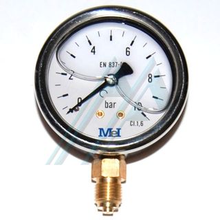 Medidor de pressão ø 63 com glicerina 0-10 kg saída vertical