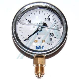 Manometer ø 63, mit glycerin 0-160 kg, ausgang senkrecht