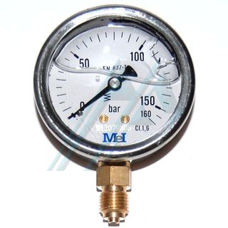 Medidor de pressão ø 63 com glicerina 0-160 kg saída vertical