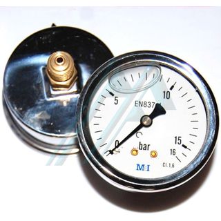 Pressure gauge ø 63 with glycerin 0-16 kg rear exit