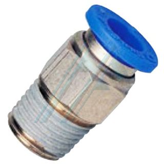 Conical thread PC push-in fitting