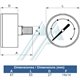 Manômetro Ø 53 0-4 Kg rosca traseira 1/4 "