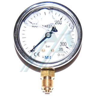 Pressure gauge ø 63 with glycerin 0-315 kg vertical outlet