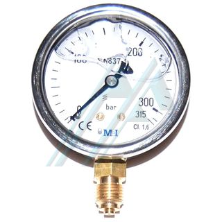 Pressure gauge &oslash; 63 with glycerin 0-315 kg vertical outlet