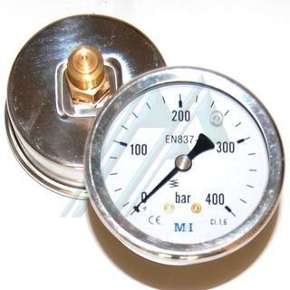 Manómetro ø 63 con glicerina 0-400 kg. salida posterior 1/4