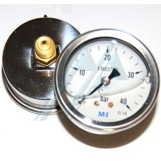 Medidor de press&atilde;o &oslash; 63 com glicerina 0-40 kg sa&iacute;da traseira