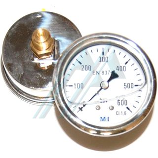 Pressure gauge ø 63 with glycerin 0-600 kg rear exit