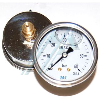 Medidor de press&atilde;o &oslash; 63 com glicerina 0-60 kg sa&iacute;da traseira