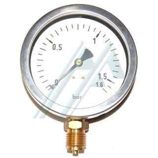 Manometer &oslash; 100 trocken 0-1.6 kg, ausgang senkrecht