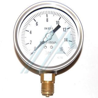 Manometer &oslash; 100 trocken 0-16 kg, ausgang senkrecht