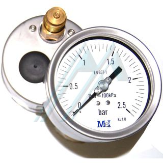 Manometer ø 100 dry 0-2.5 kg rear exit