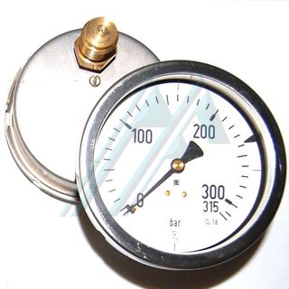 Manometer ø 100 dry 0-300 kg rear exit