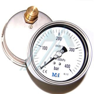 Manometer &oslash; 100 dry 0-400 kg rear exit