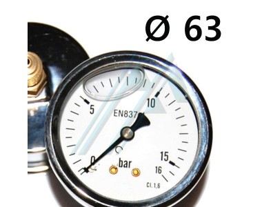أجهزة قياس الضغط مع الغليسيرين ، Ø 63