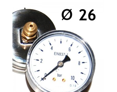 Manómetros de pressão sem glicerina Ø 26